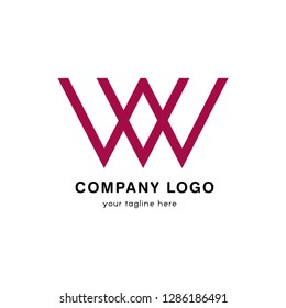 W typography illustration logo company
