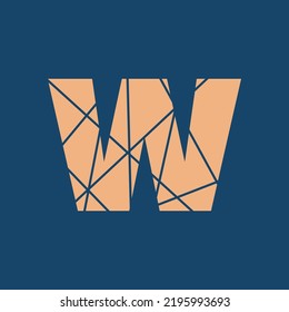 W typography text vector logo, or symbol design. W text texture illustration. Luxury design for t-shirt, logo, and design element. Alphabet text vector design