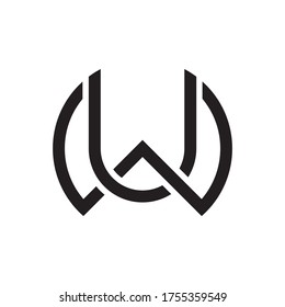 Vector de diseño de logotipo de letra W U/U W