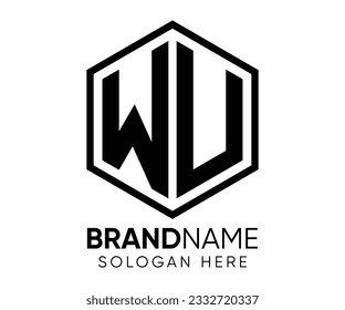 W-U-Buchstaben-Logo-Design, Vektorgrafik-Vorlage
