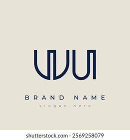 W and U logo design. WU abstract Letters Logo Monogram. This logo design is the process of creating a visual symbol that represents a brand, company, or individual.