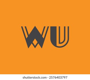 W and U logo design. WU abstract Letters Logo Monogram. This logo design is the process of creating a visual symbol that represents a brand, company, or individual.