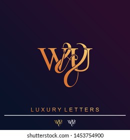 W & U / WU logo initial vector mark. Initial letter W and U WU logo luxury vector logo template.