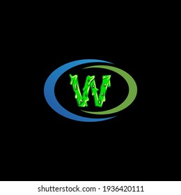 W Diseño único de logotipo de vector geométrico abstracto