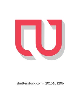 W - UU Logo. Concept. Logo. Creative. Illustration. template. Symbol Initials