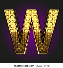 w vector golden letter