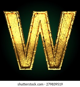 w vector golden letter
