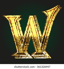 w vector golden letter