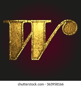 w vector golden letter