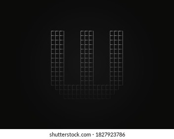 W-Vektorgrafik aus Metallkettenzaun. Für Logo, Markenzeichen, Design-Elemente, Anwendung und mehr. 