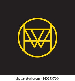 W vector logo design. W linear emblem