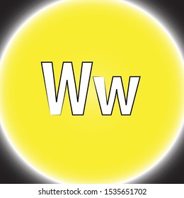 W vector logo  line vocabulary english art
