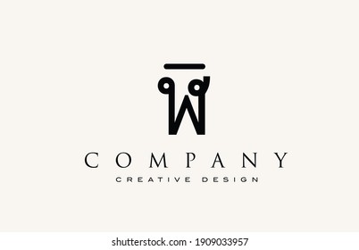 W vintage abstract alphabet letter logo icon. Design for lettering and corporate identity. Professional elegant template