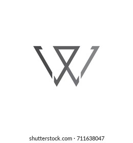 W or VV letter logo design vector