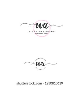W A WA Initial logo template vector