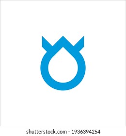 W water drop logo design vector sign
