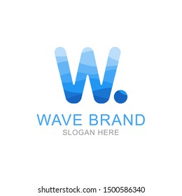W water wave logo isolated design concept on white background