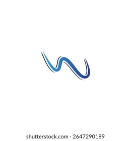  W Vector de Plantilla de logotipo de onda de agua