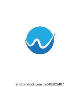  w Wasserwelle Logo Vorlage Vektor