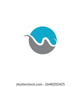  W Vector de Plantilla de logotipo de onda de agua