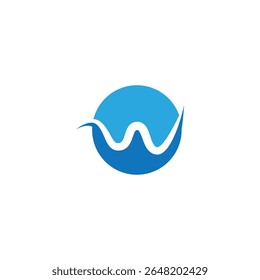  w water wave logo template vector