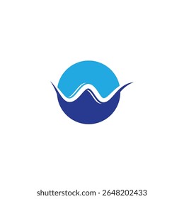  w water wave logo template vector