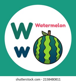 W for Watermelon, W Alphabet 