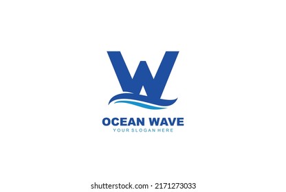 W WAVE logo design inspiration. Vector letter template design for brand.
