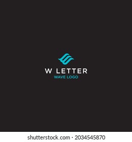 W WAVE LOGO DESIGN VECTOR