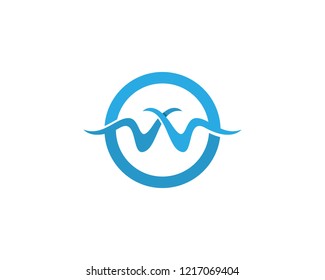 W wave logo vector 