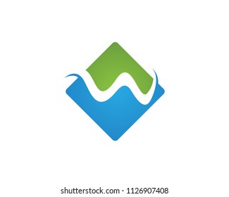 W wave logos and symbols vector