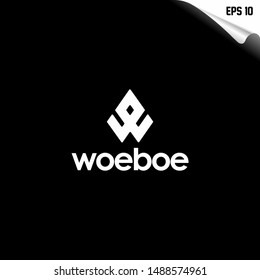 W or WE logo modern design template 