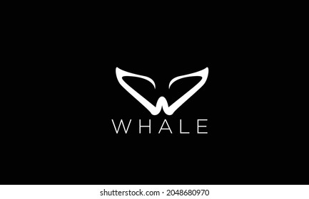 Diseño del logotipo del vector W Whale