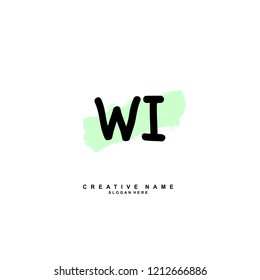 W I WI Initial abstract logo concept vector