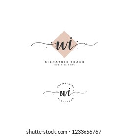 W I WI Initial logo template vector