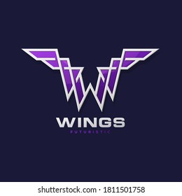 w wing fly emblem badge