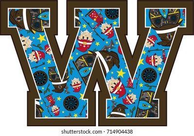 W is for Wizard - Magical Alphabet Learning Illustration

