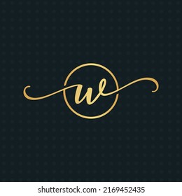 W Wo luxury signature creative modern premium business logo design vector template