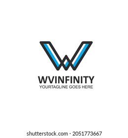 w or wv letter icon vector concept design template