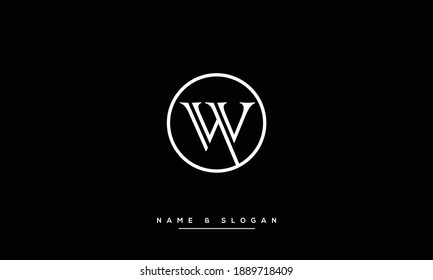 Monograma del logotipo de las letras abstractas W ,WW