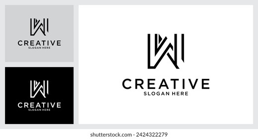 Vector de diseño de logotipo de letra inicial W o WW