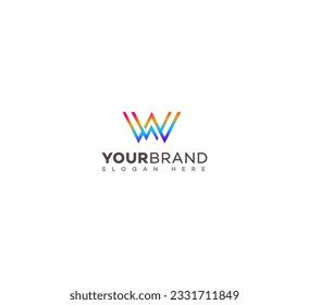 W, WW letter modern branding logo