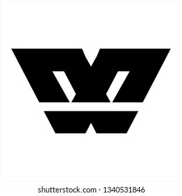 W, WX geometric initials logo