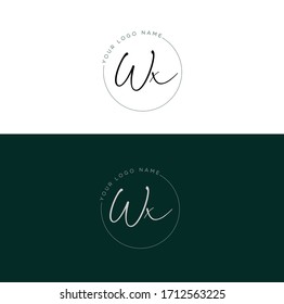 W X WX Escritura a mano de carta inicial y logotipo de firma.	
