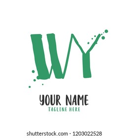 W Y Handwritten logo template