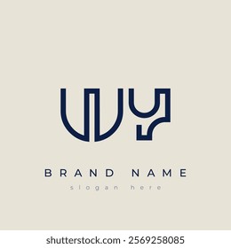 W and Y logo design. WY abstract Letters Logo Monogram. This logo design is the process of creating a visual symbol that represents a brand, company, or individual.