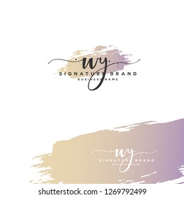W Y WY Initial letter handwriting and  signature logo.