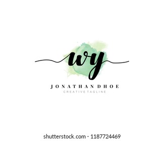 W Y WY Initial watercolor logo