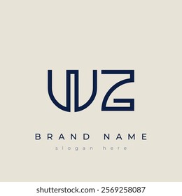 W and Z logo design. WZ abstract Letters Logo Monogram. This logo design is the process of creating a visual symbol that represents a brand, company, or individual.