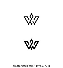 w z wz zw initial logo design vector template